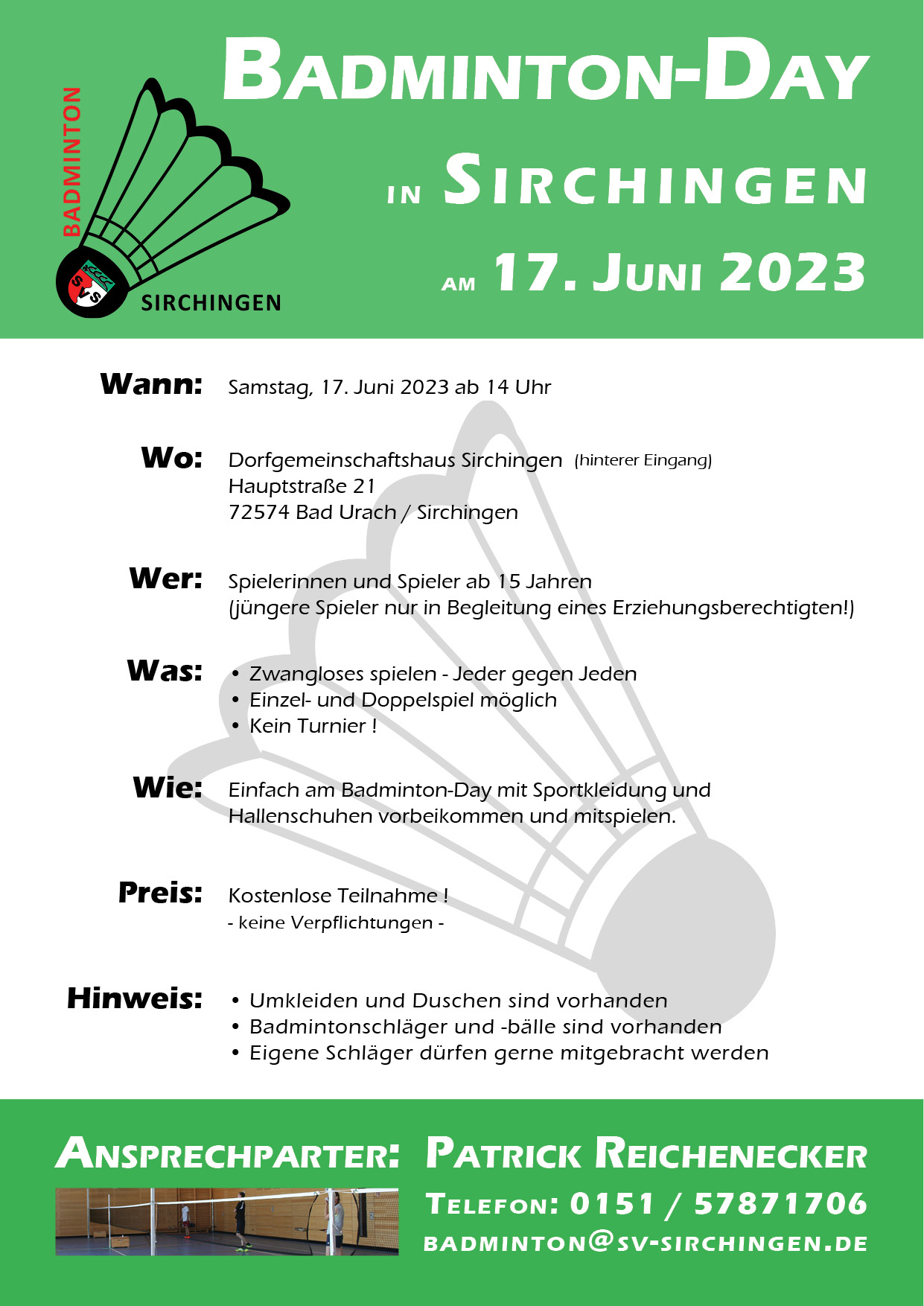 Badminton Day 2023 Sirchingen